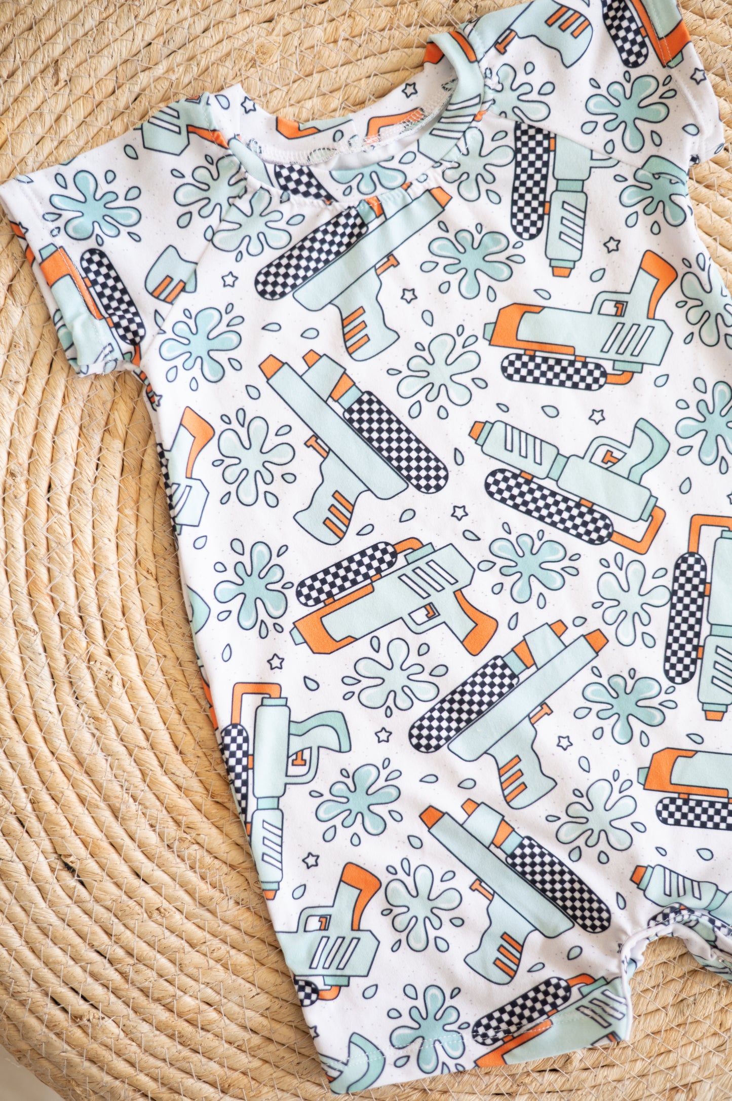 Raglan Romper- Splish Splash