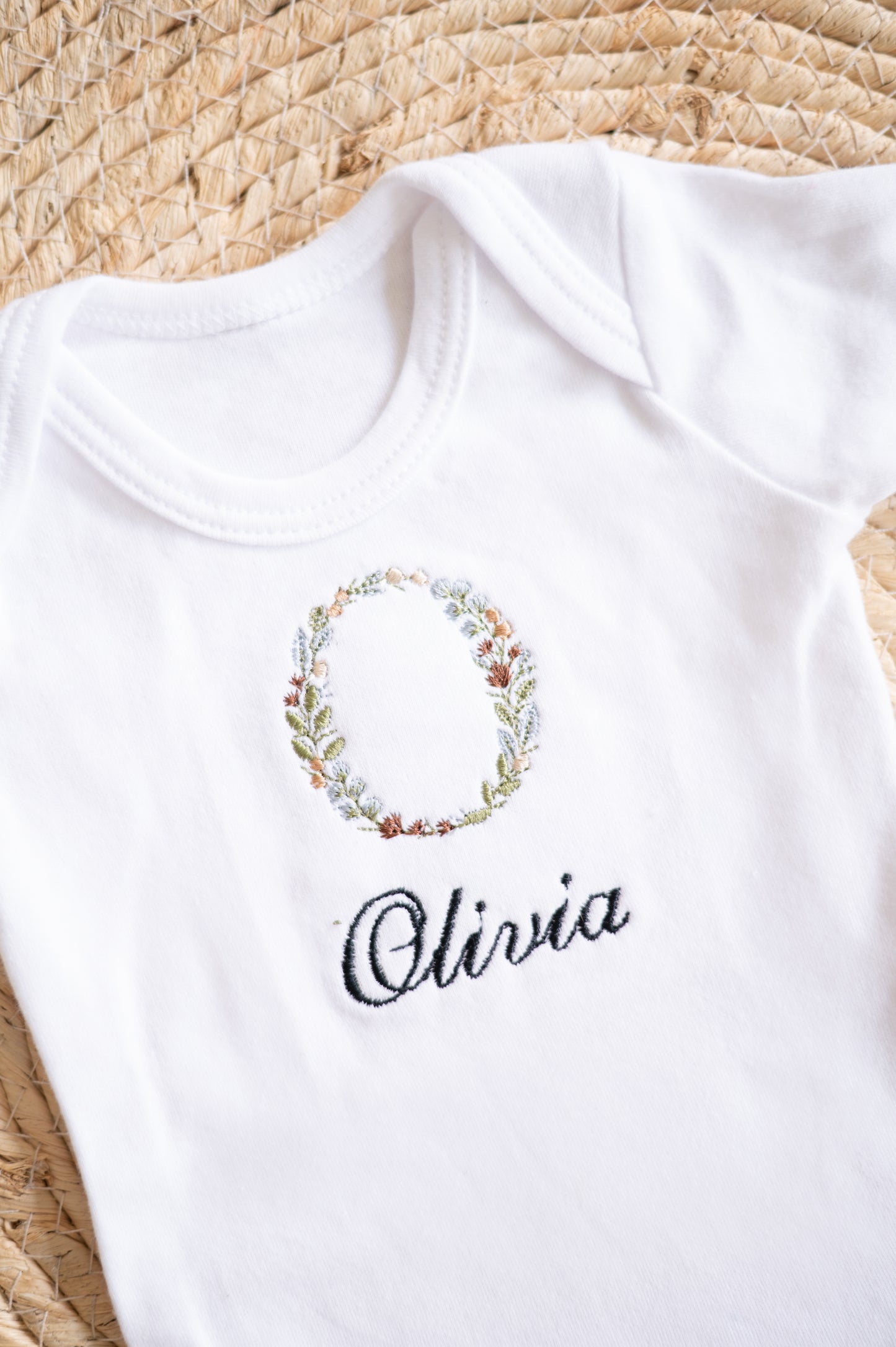 Embroidered Monogram Bodysuit/ Shirt