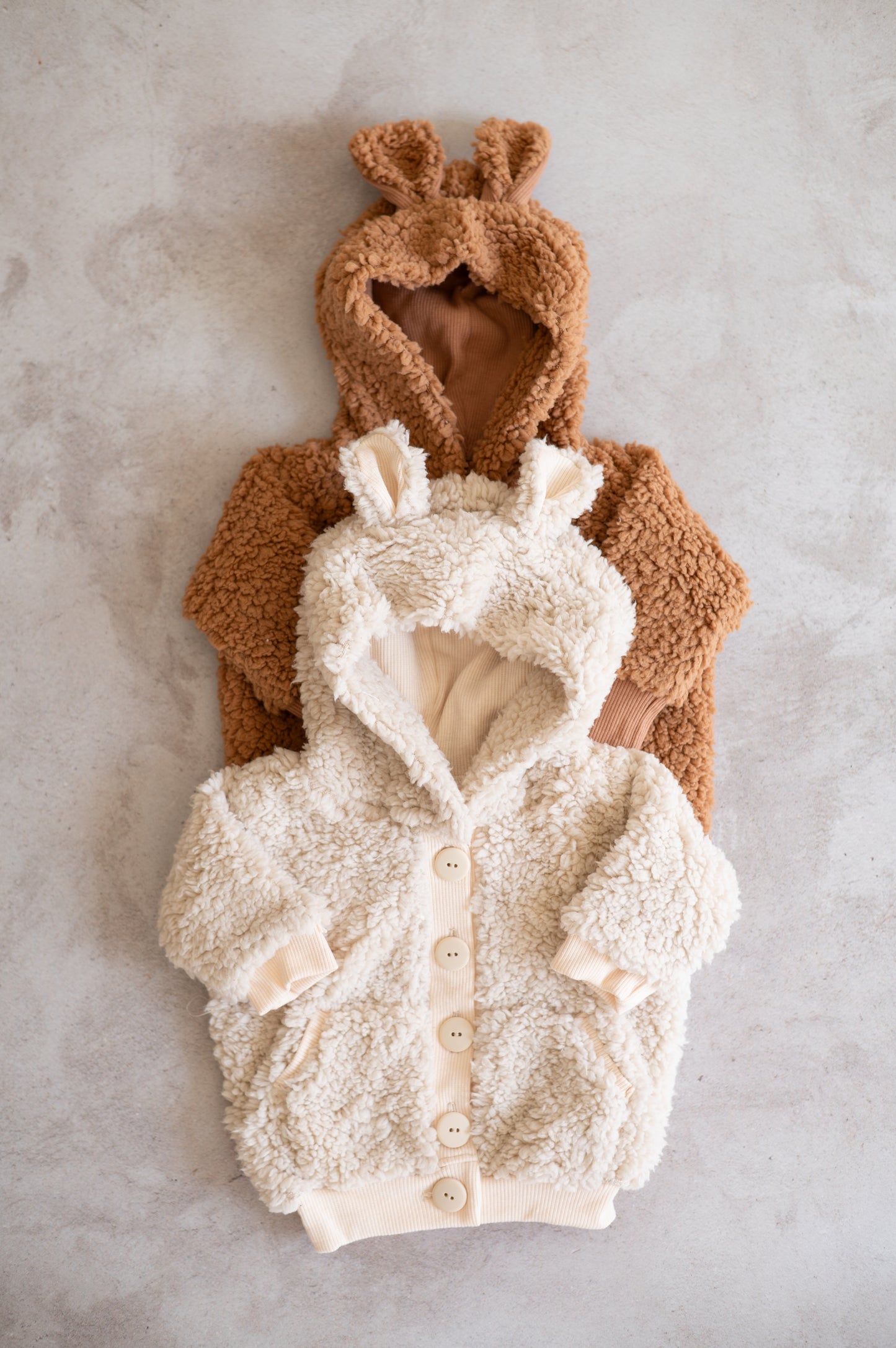 Hooded Bear Jacket- Cream