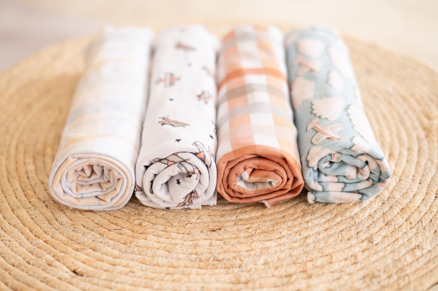 Swaddle set- Checkered Pastel