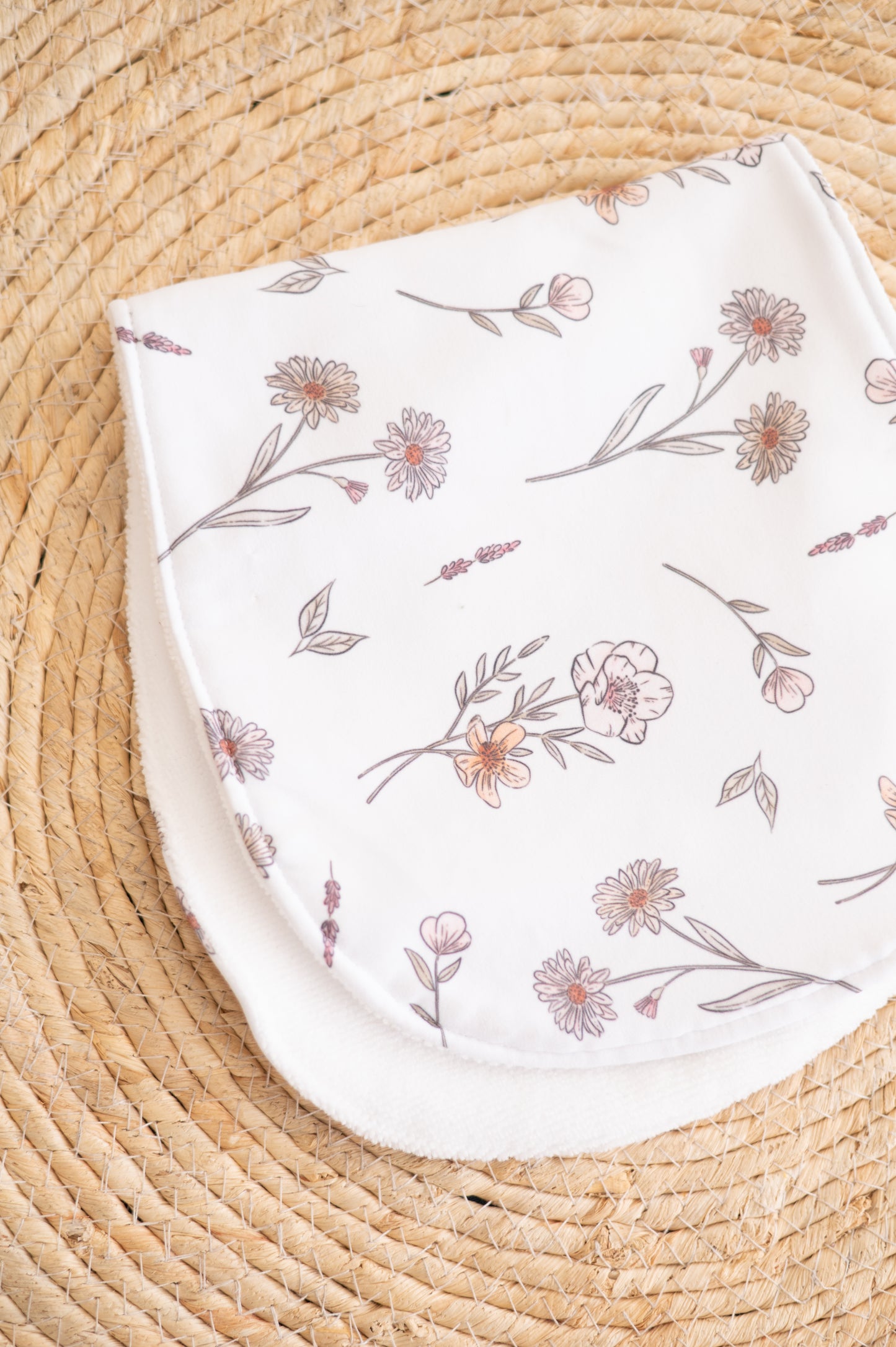 Burp Cloth- Field Flowers (with absorbent toweling)