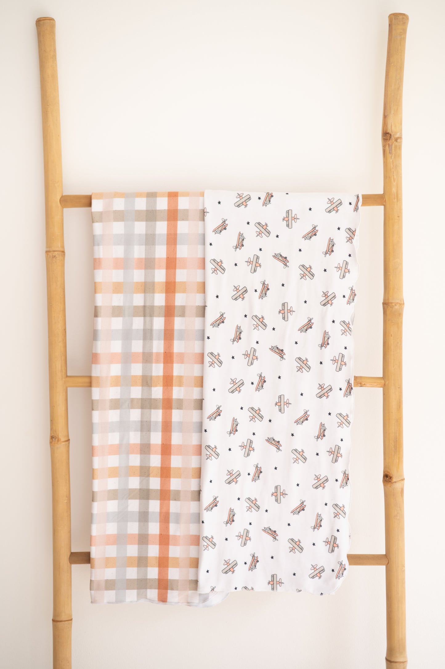Swaddle Set- Checkered Rust