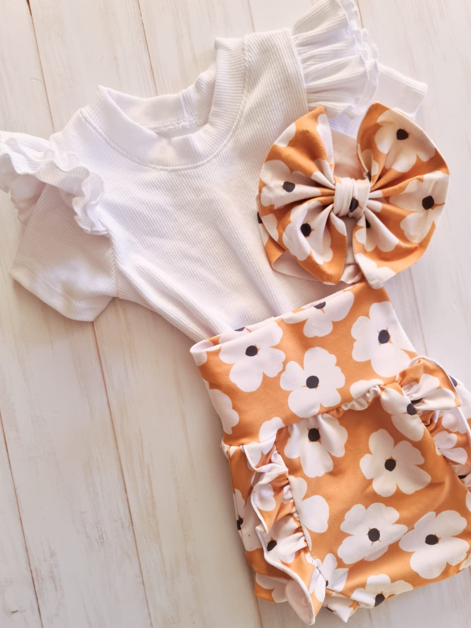 Front Ruffle Bloomers- Retro Daisies