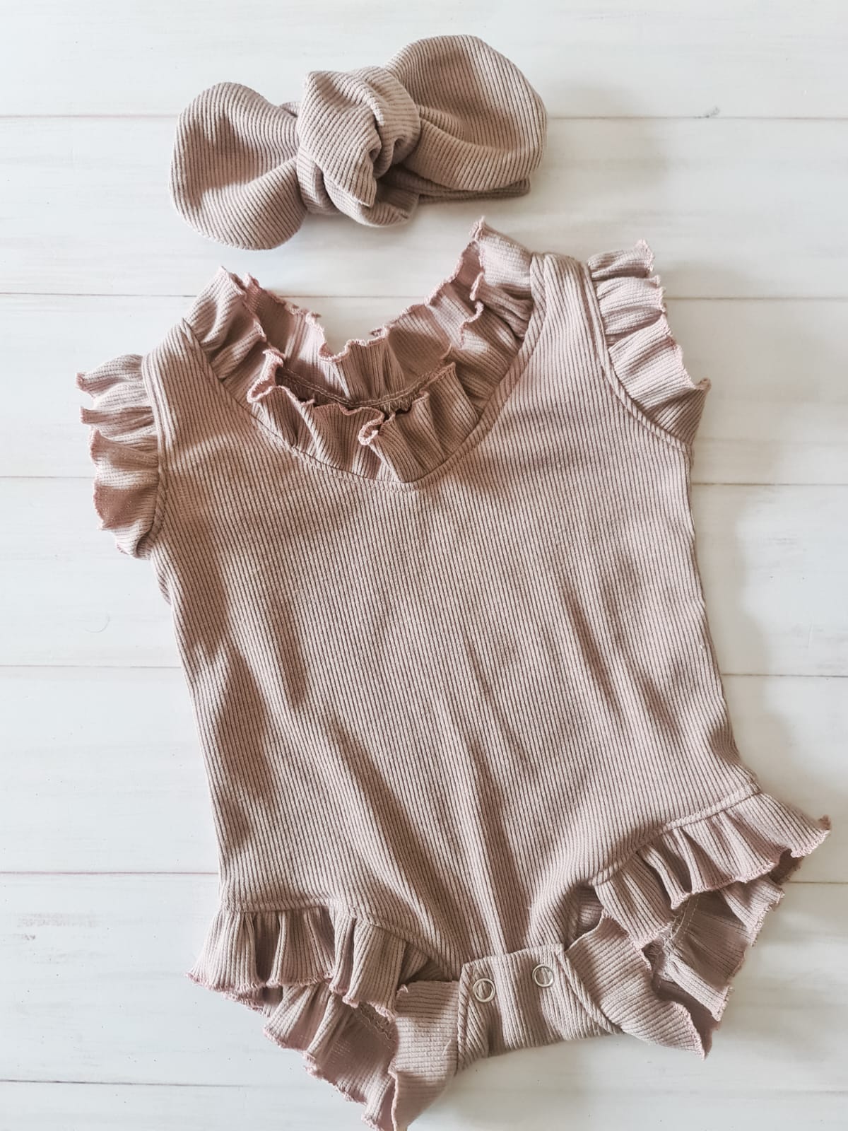 Ruffle Bodysuit- Misty Rose