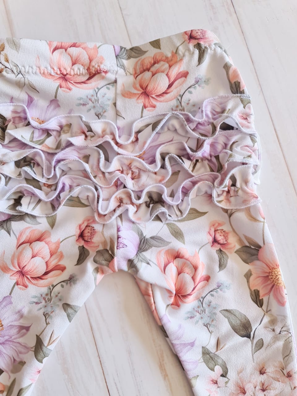 Leggings with Frilly detail- Plush Petals