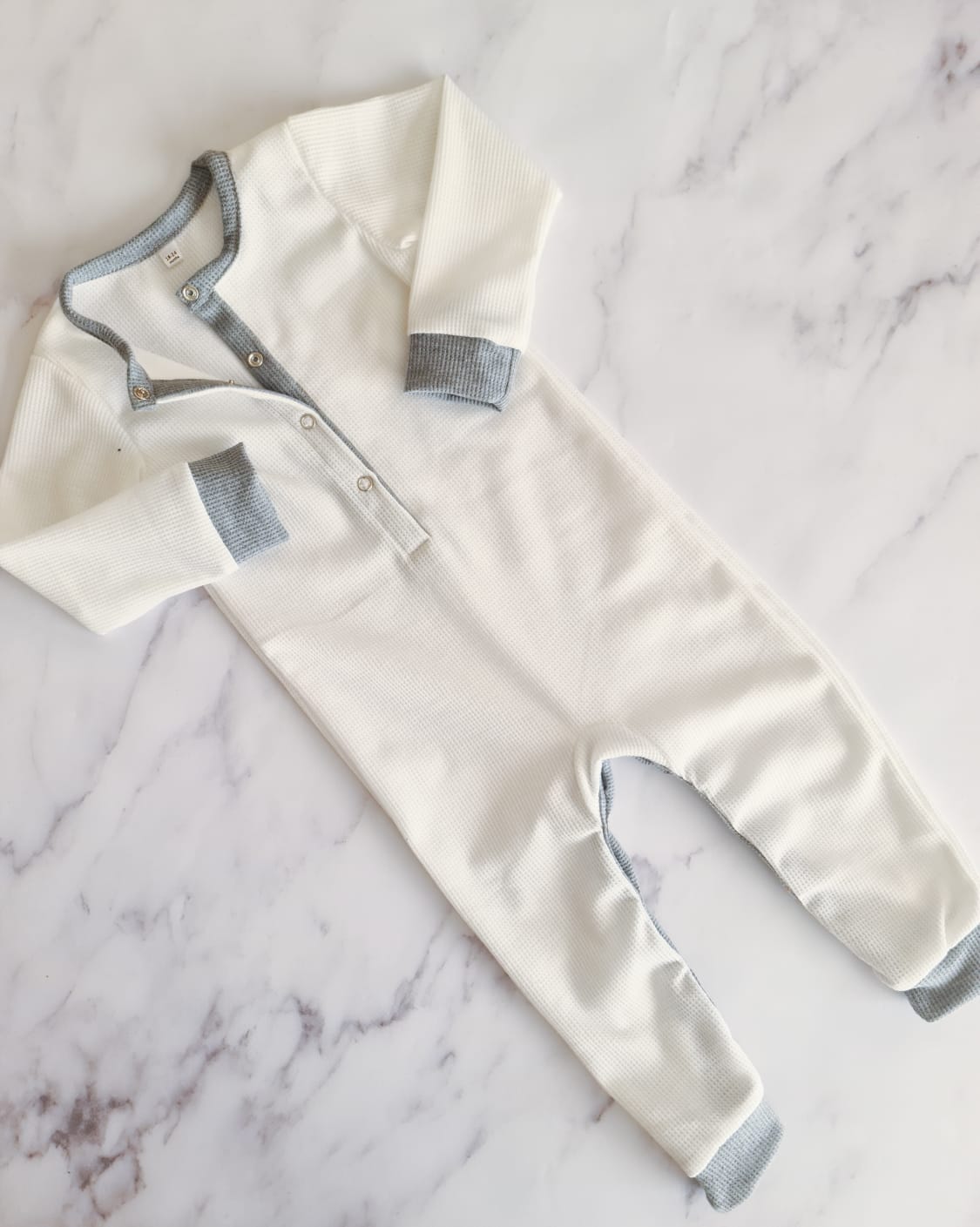 Henley Romper- Milk and Ash