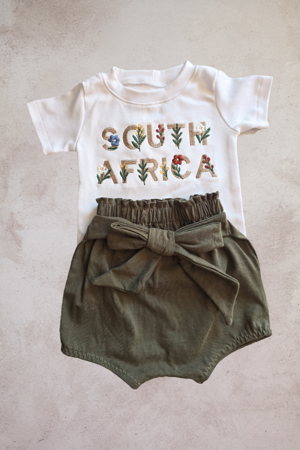 Embroidered South Africa with floral motif T shirt (Only)