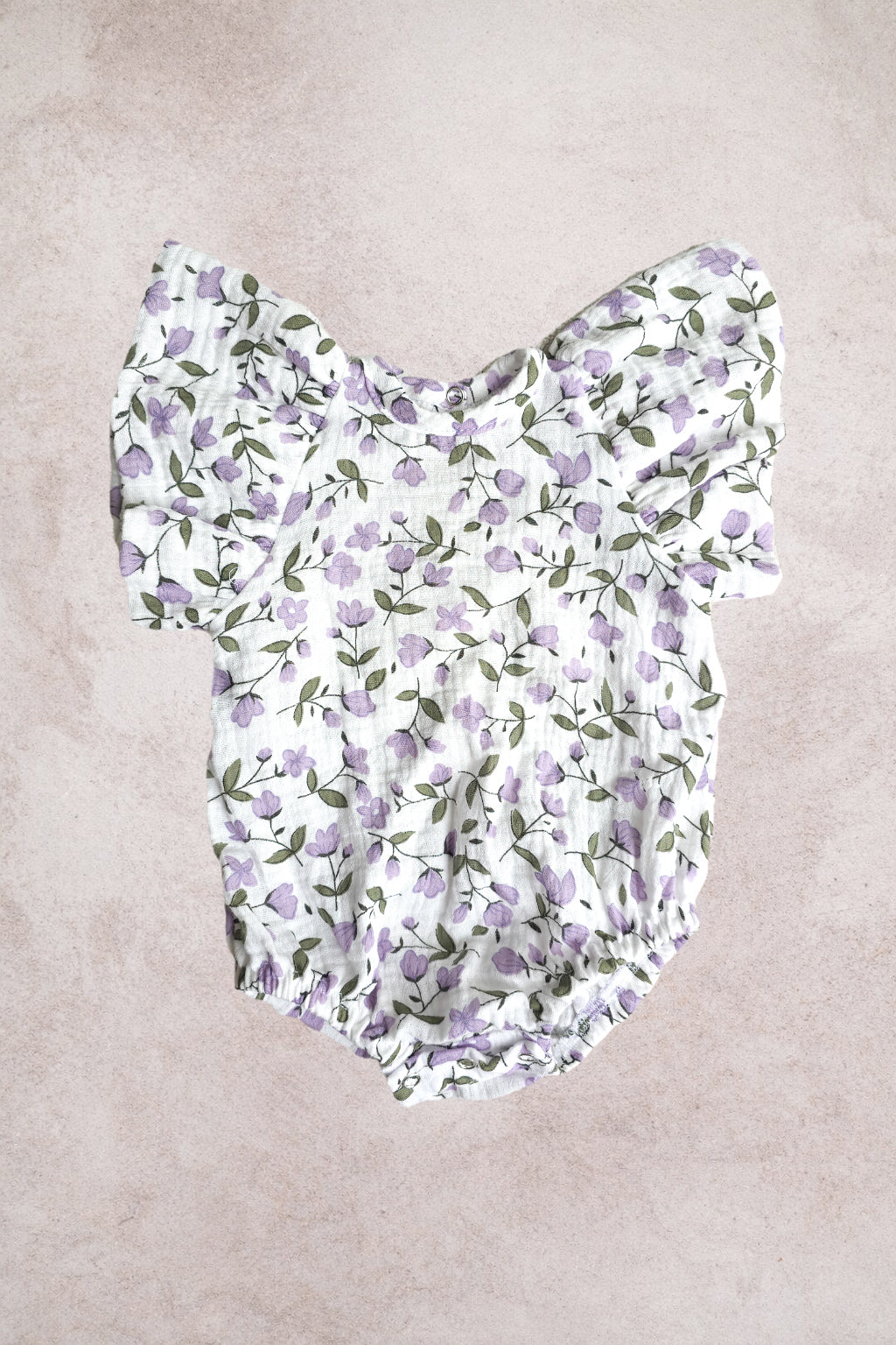 Swan Romper-Purple Ditsy
