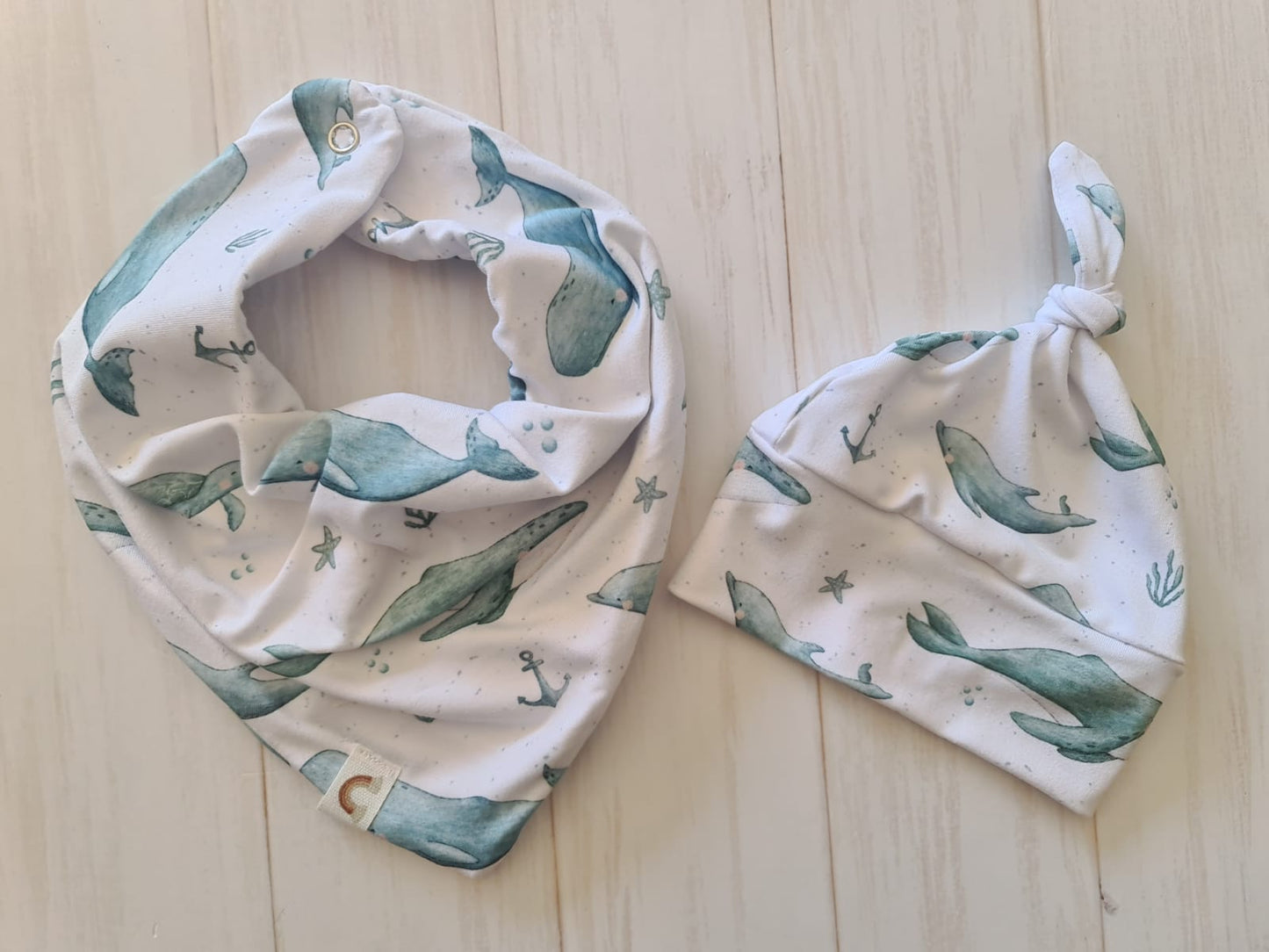 Tie Knot Beanie- Ocean Life