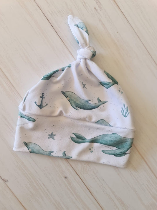 Tie Knot Beanie- Ocean Life