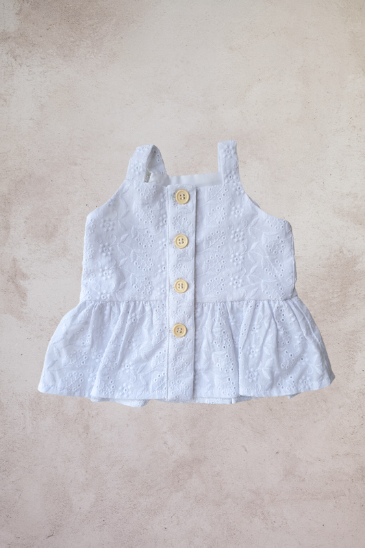 Anglaise Top- White