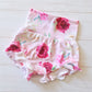 Ruffle Bloomers- Magenta Flowers