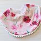 Round Bib- Magenta Flowers