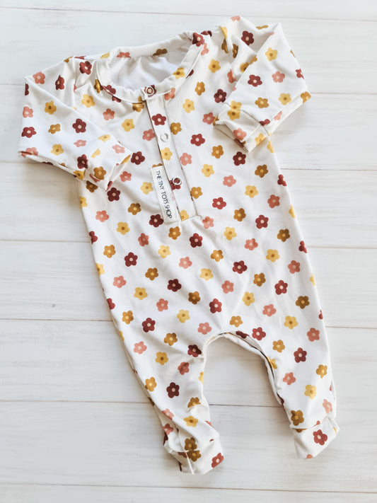 Henley Romper- Ditsy Daisy