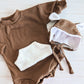 Teddy Romper Set- Ribbed Chocolate