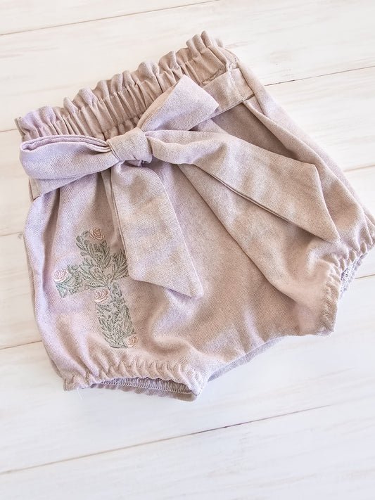 Lola Bloomers- Mauve with Cross embroidery