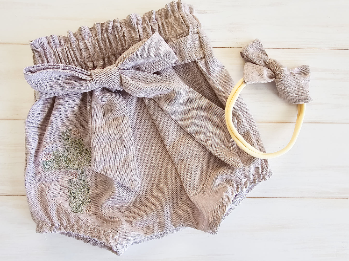 Lola Bloomers- Mauve with Cross embroidery