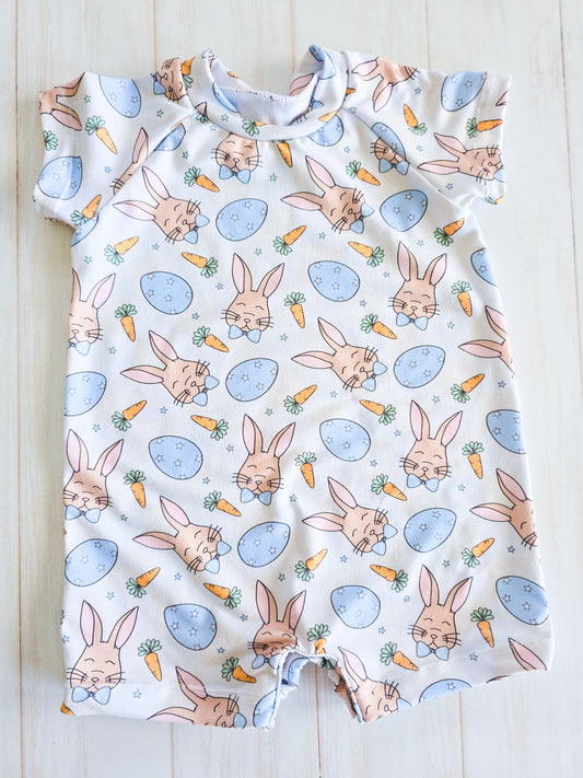 Raglan Romper- Cute Bunnies and Carrots