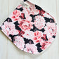 Burp Cloth- Black an Pink Peonies