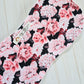 Burp Cloth- Black an Pink Peonies