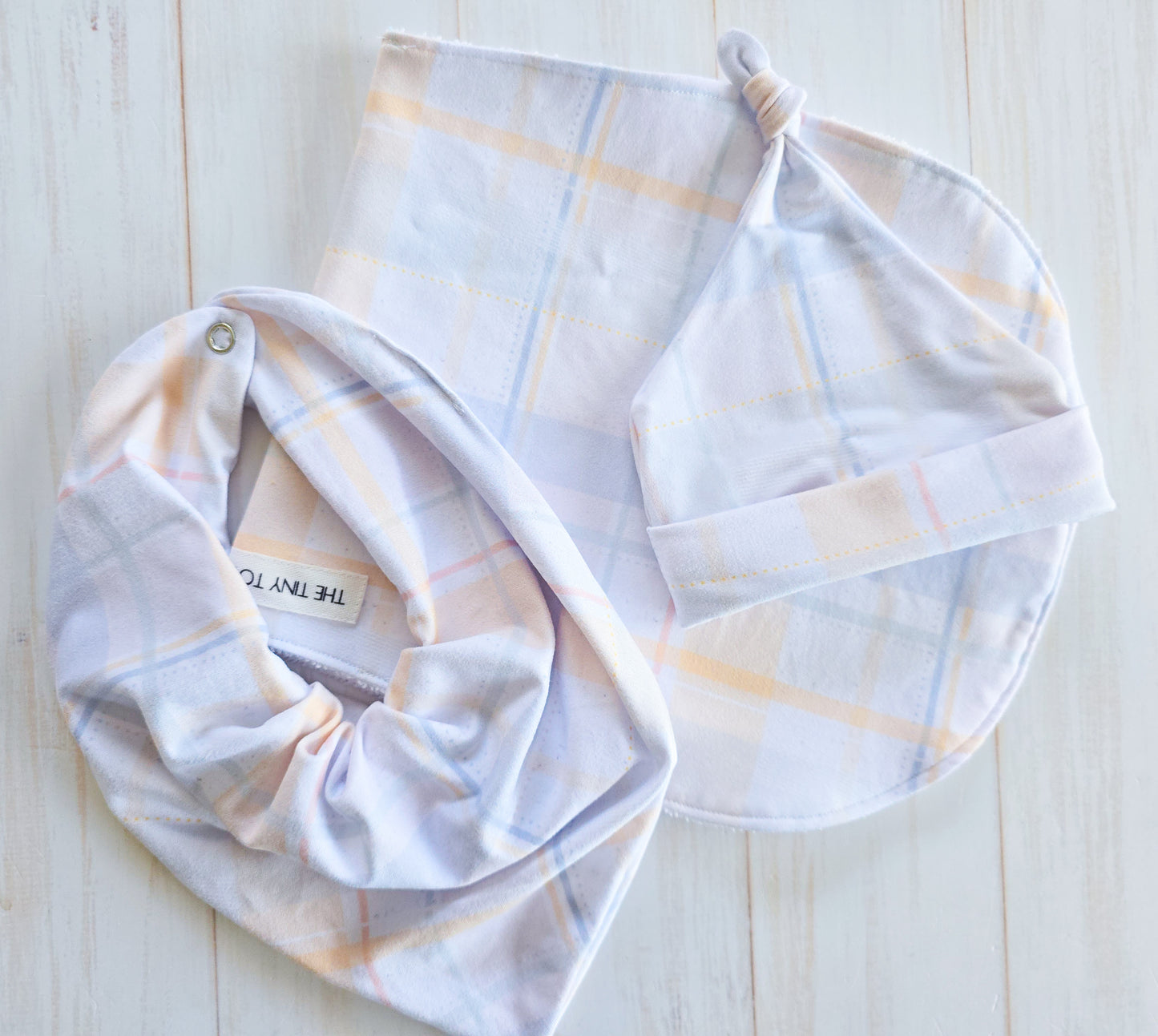 Bandana Bib- Checkered Pastels