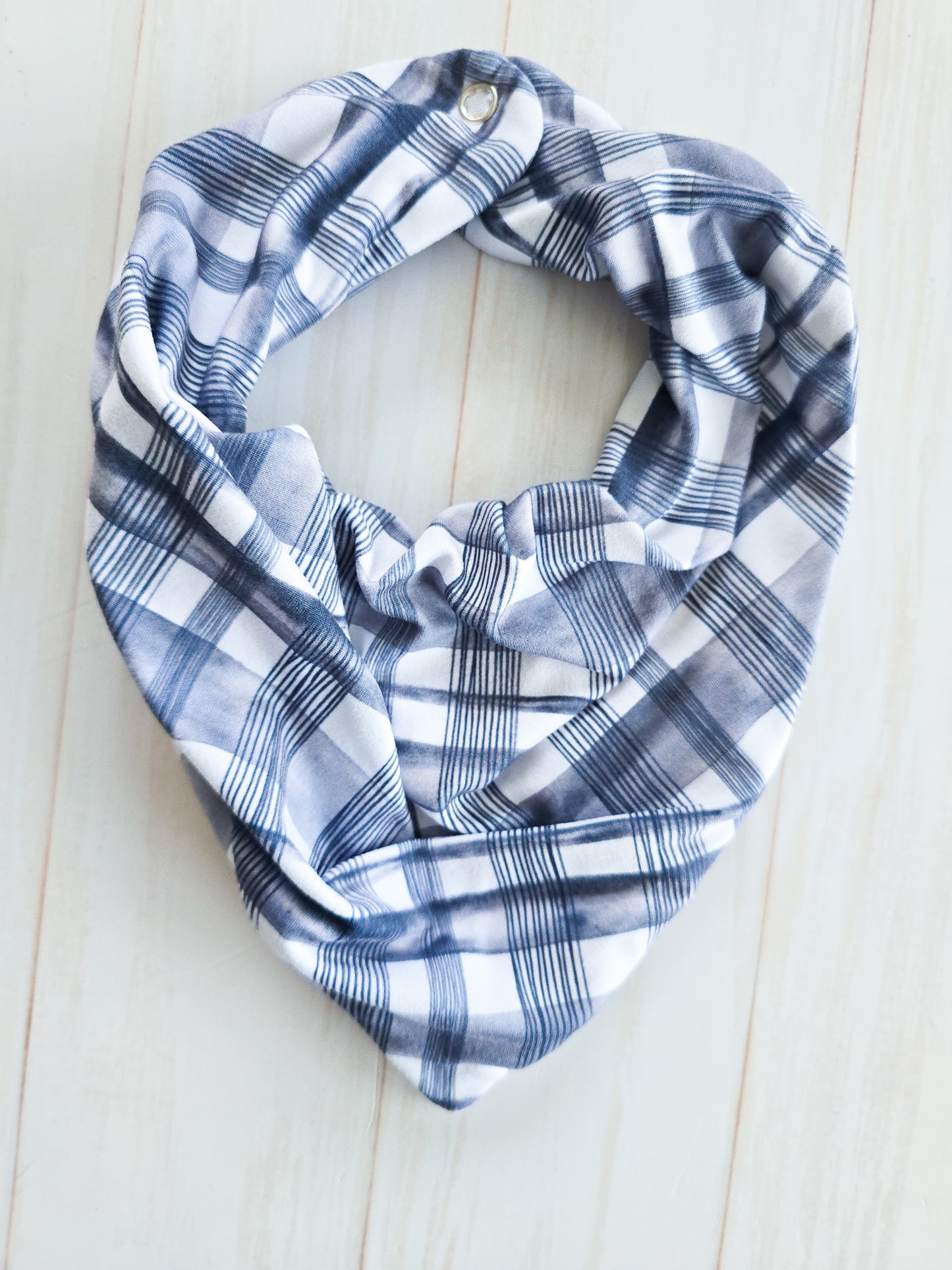 Bandana Bib- Navy Checkered