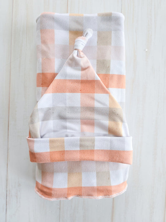 Swaddle Set- Checkered Rust