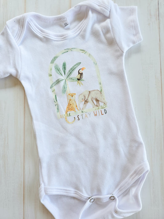 Printed Bodysuit/Shirt- Jungle Friends