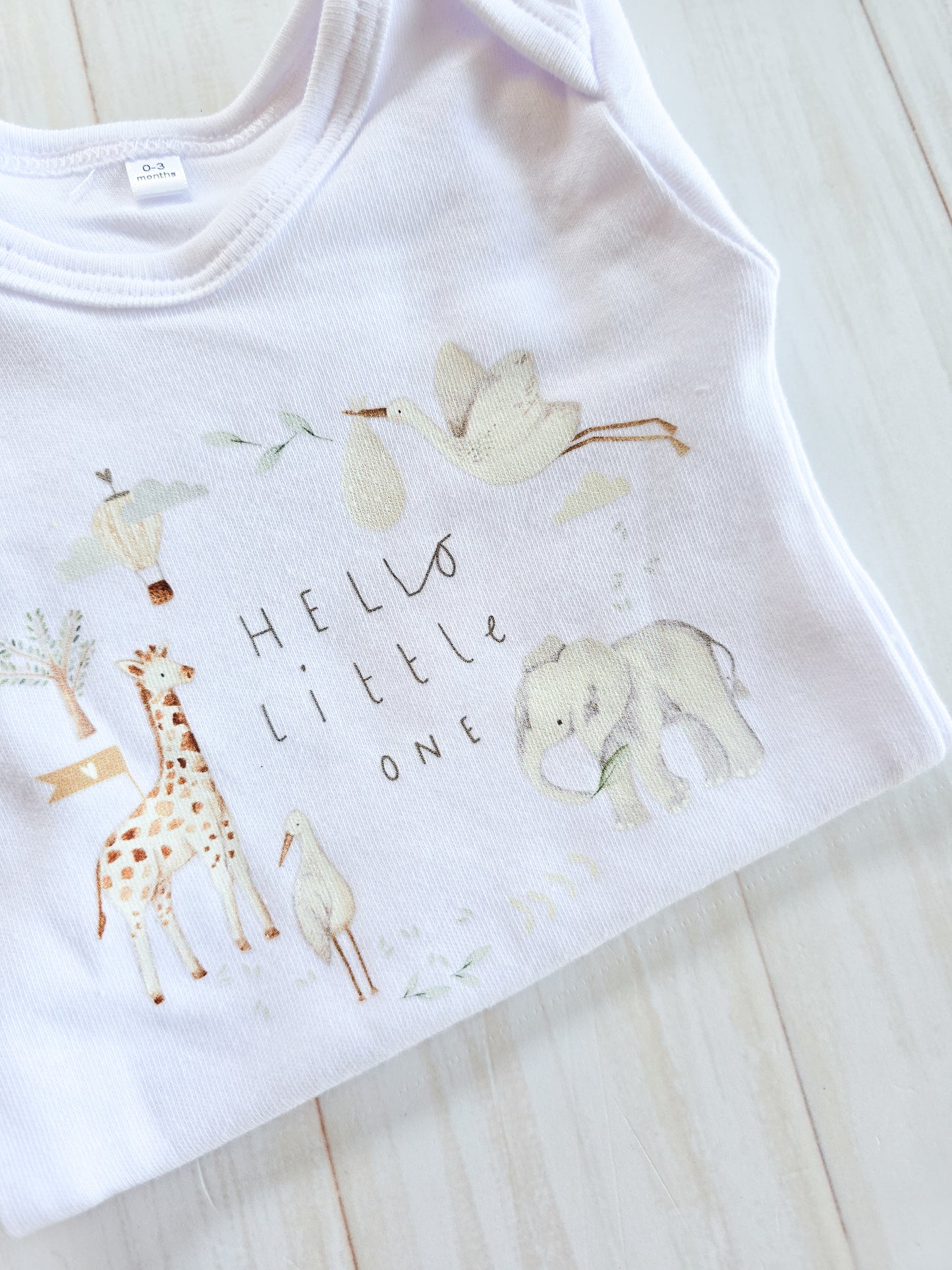 Printed Bodysuit- Hello Little One (African Safari)