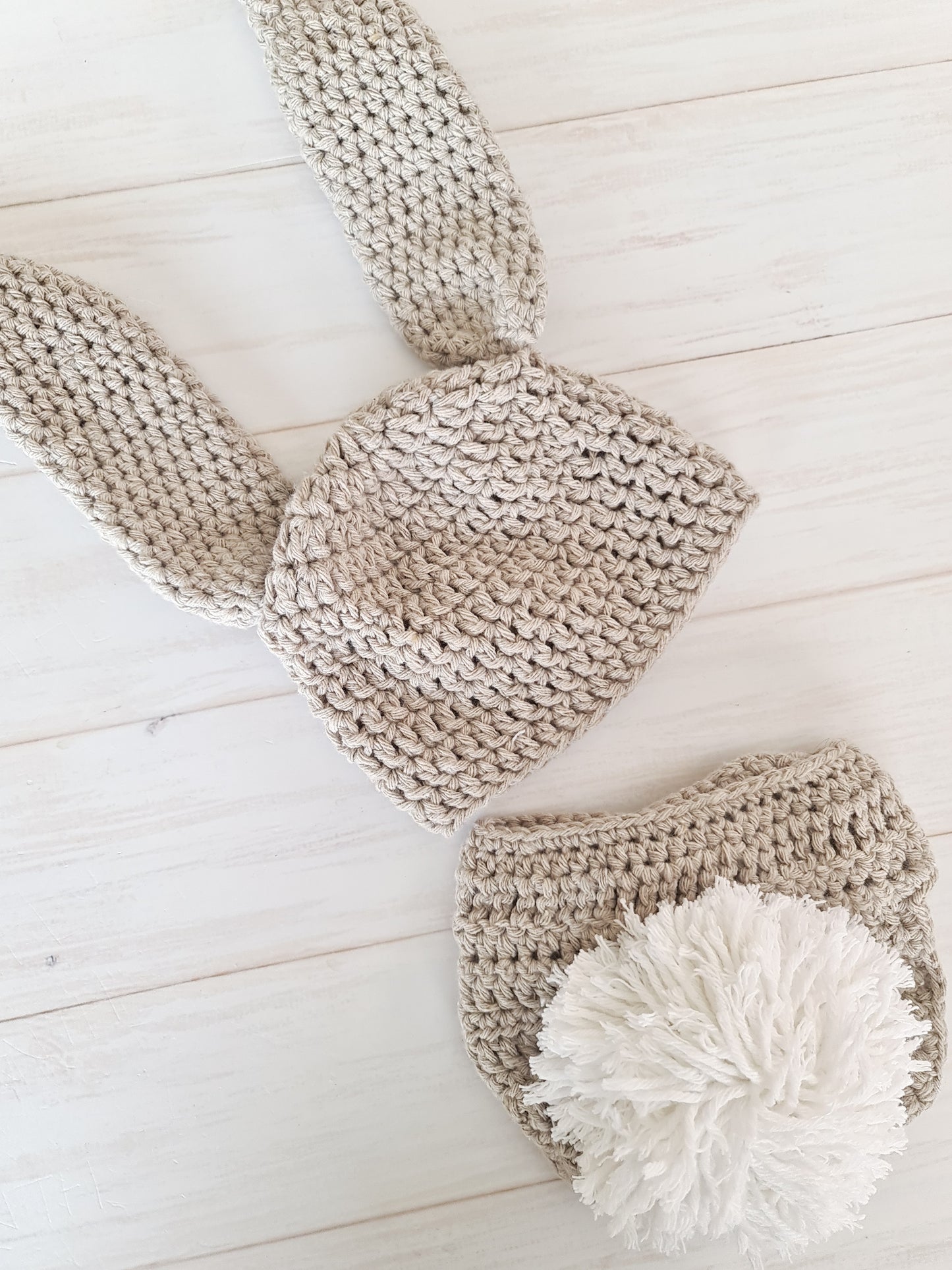 Newborn Bunny Crochet Set- Sand