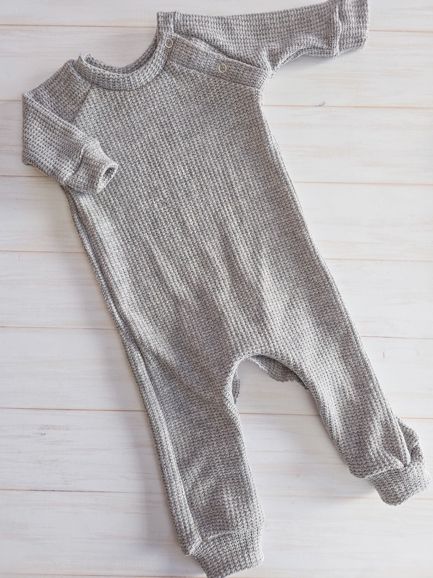 Woven Raglan Romper- Ash