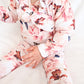 Frilly Bum Leggings- Pink and White Peonies