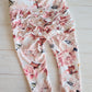 Frilly Bum Leggings- Pink and White Peonies