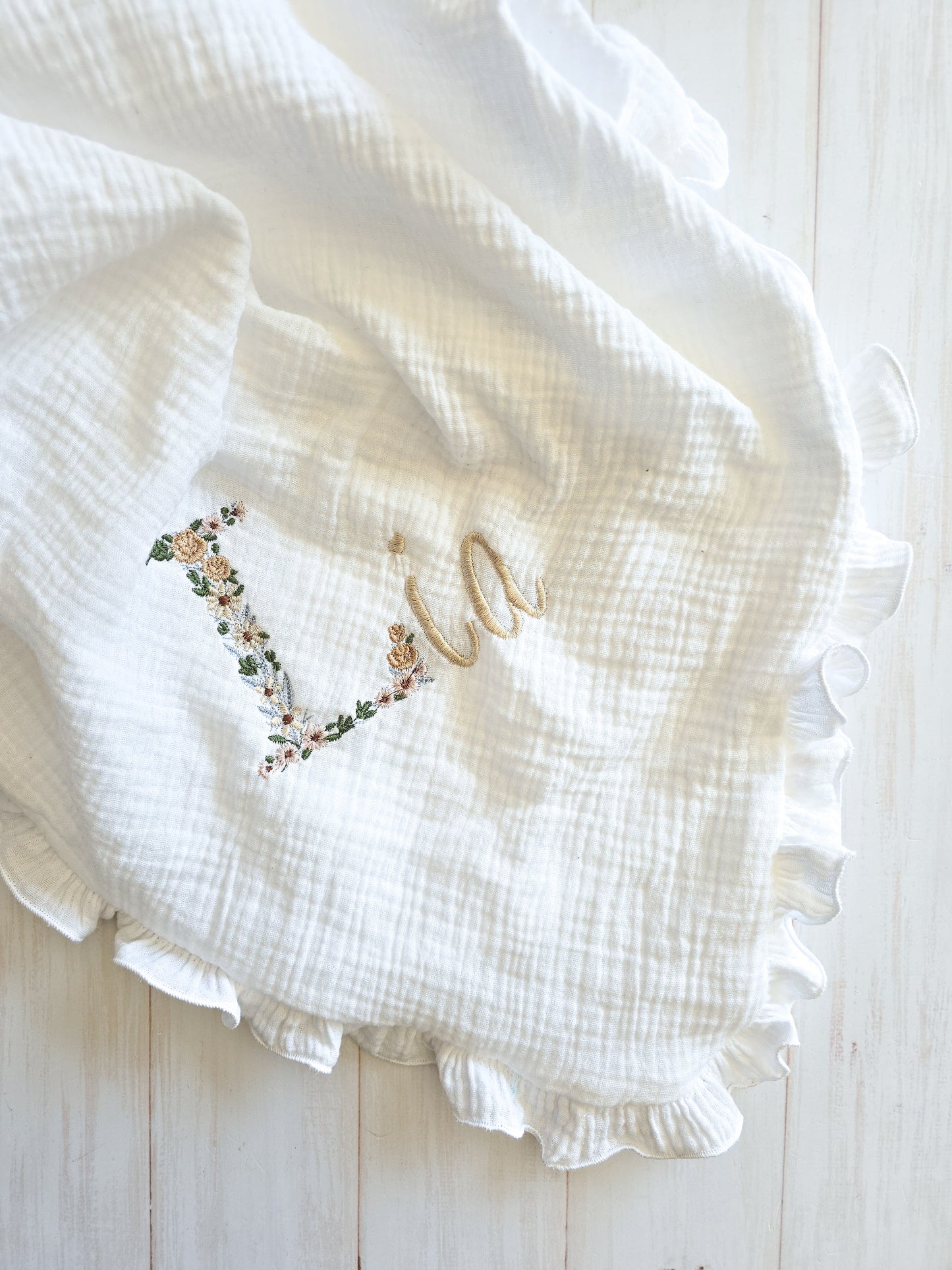 Custom embroidered name blanket