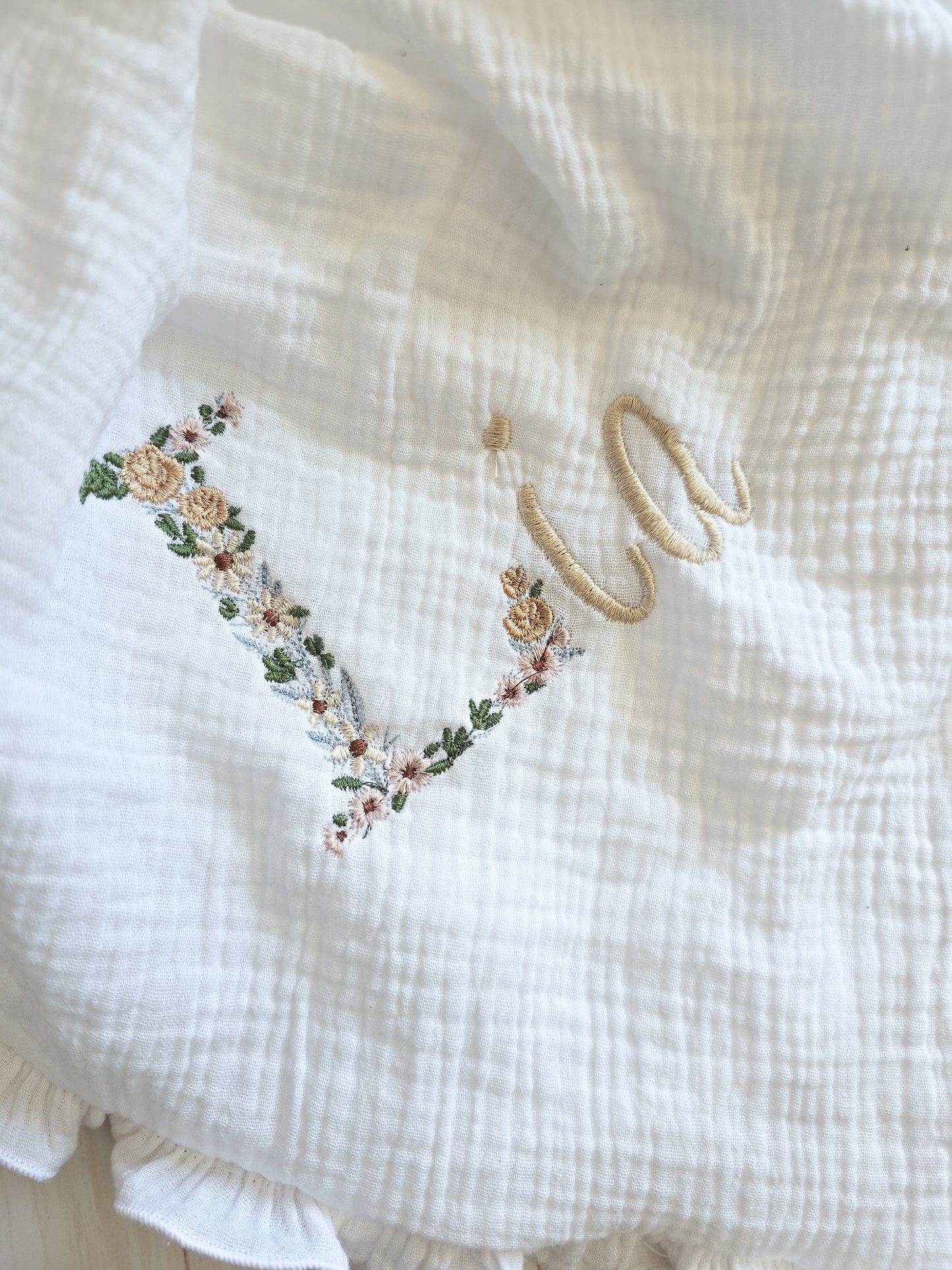 Custom embroidered name blanket