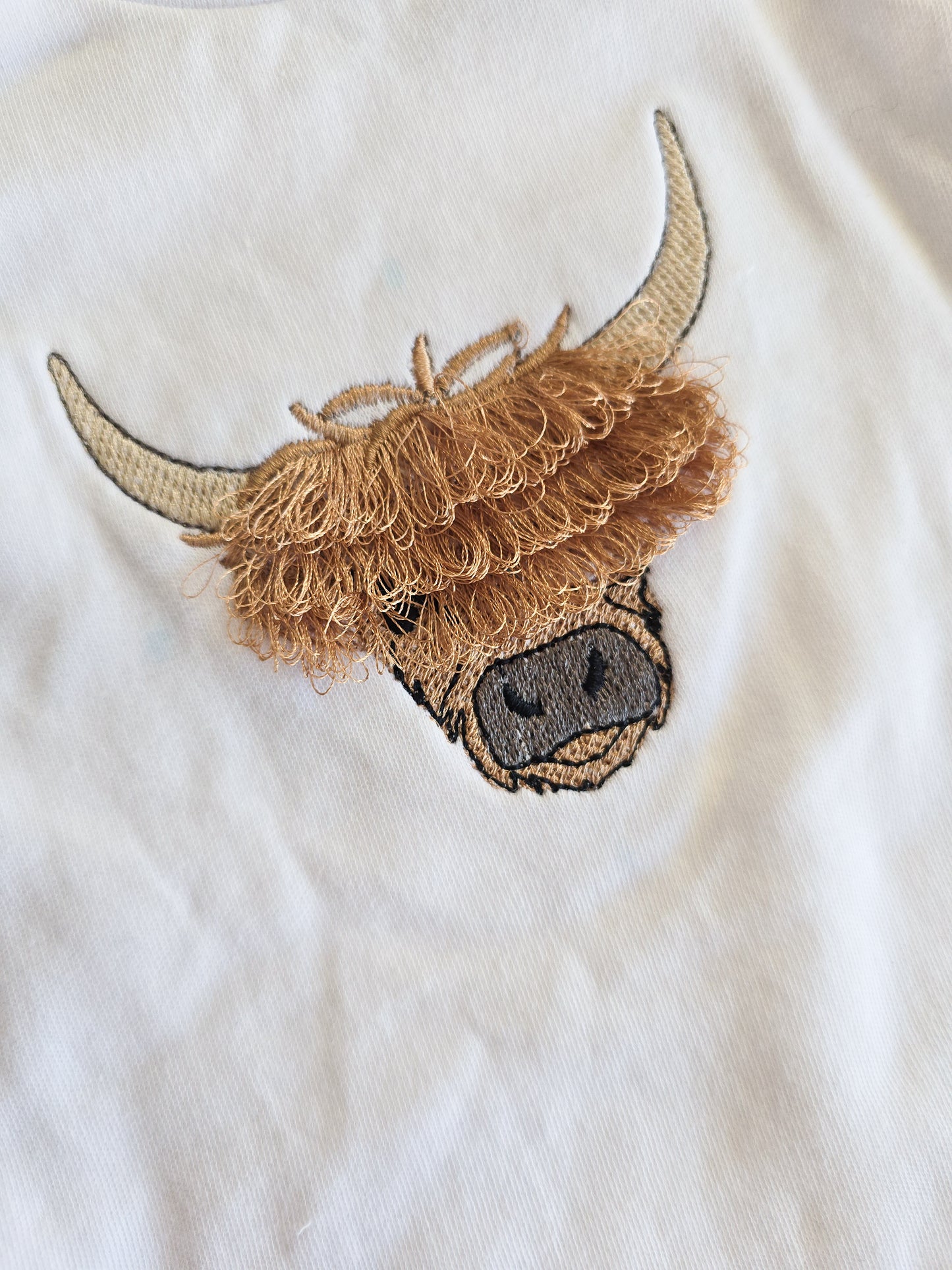 Embroidered Highland Cow Set