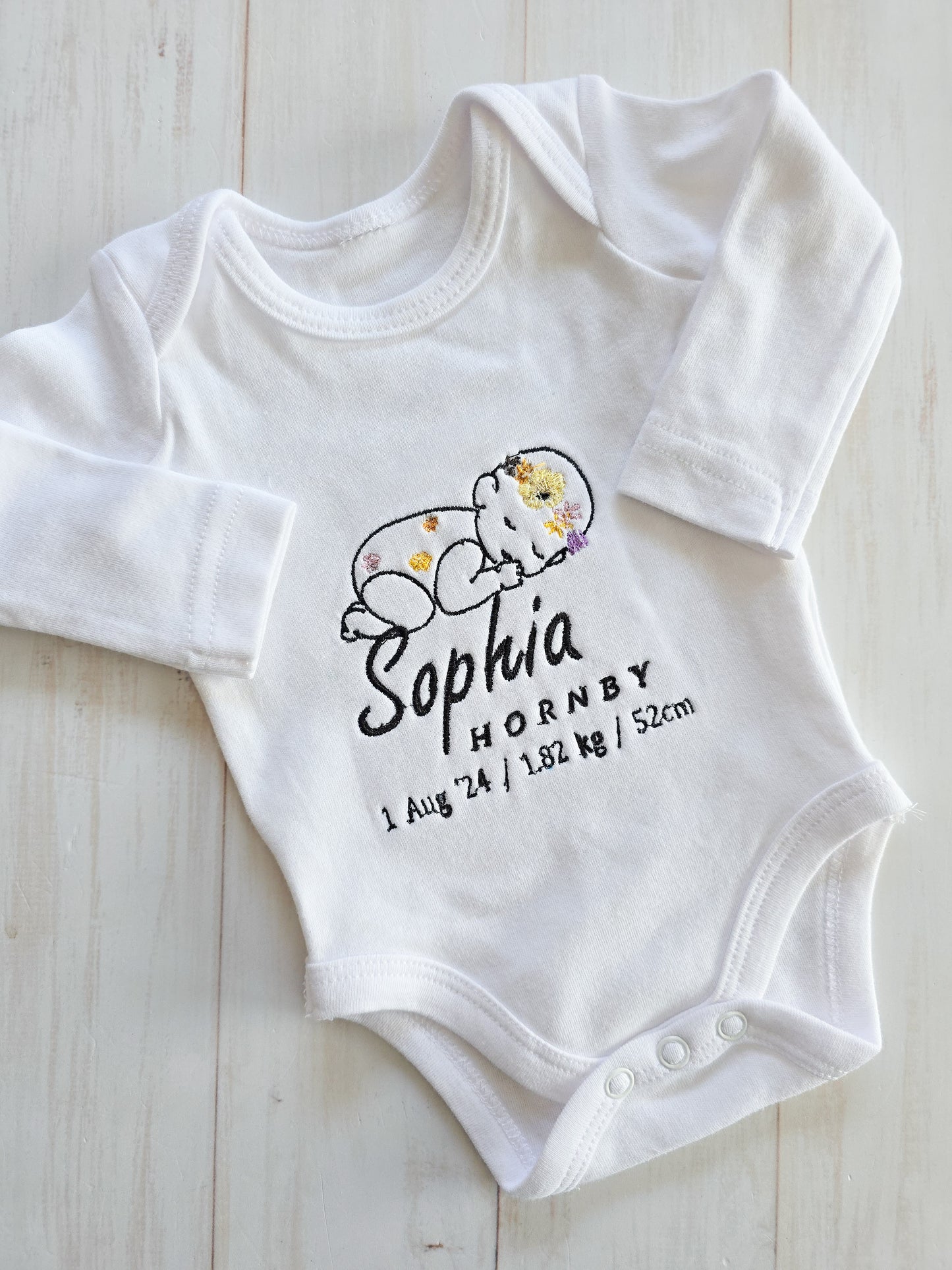 Personalised Birth bodysuit- Girls