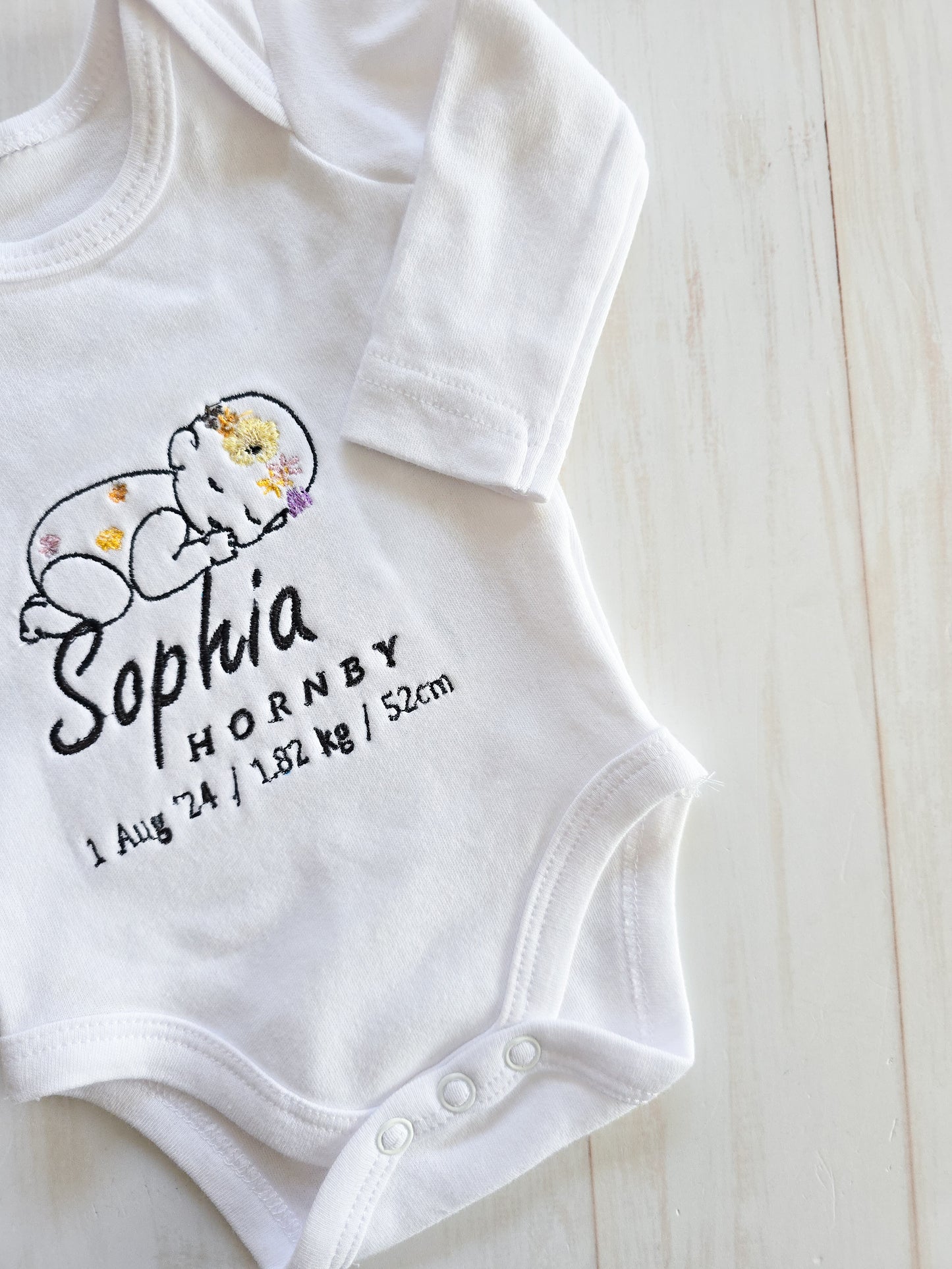 Personalised Birth bodysuit- Girls