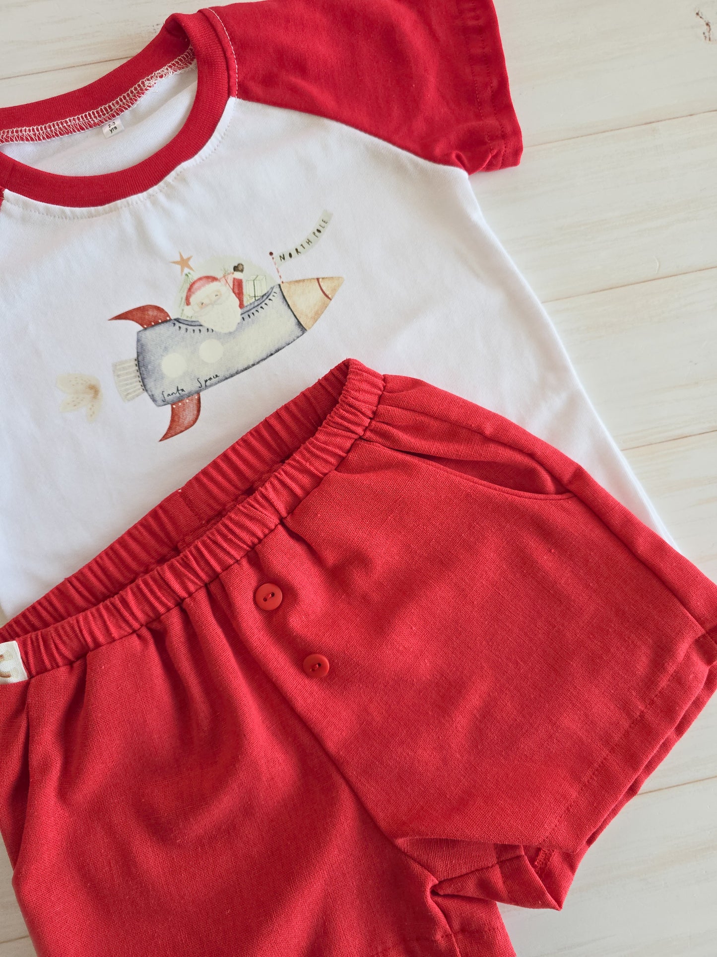 Printed Santa Space Bodysuit/Shirt