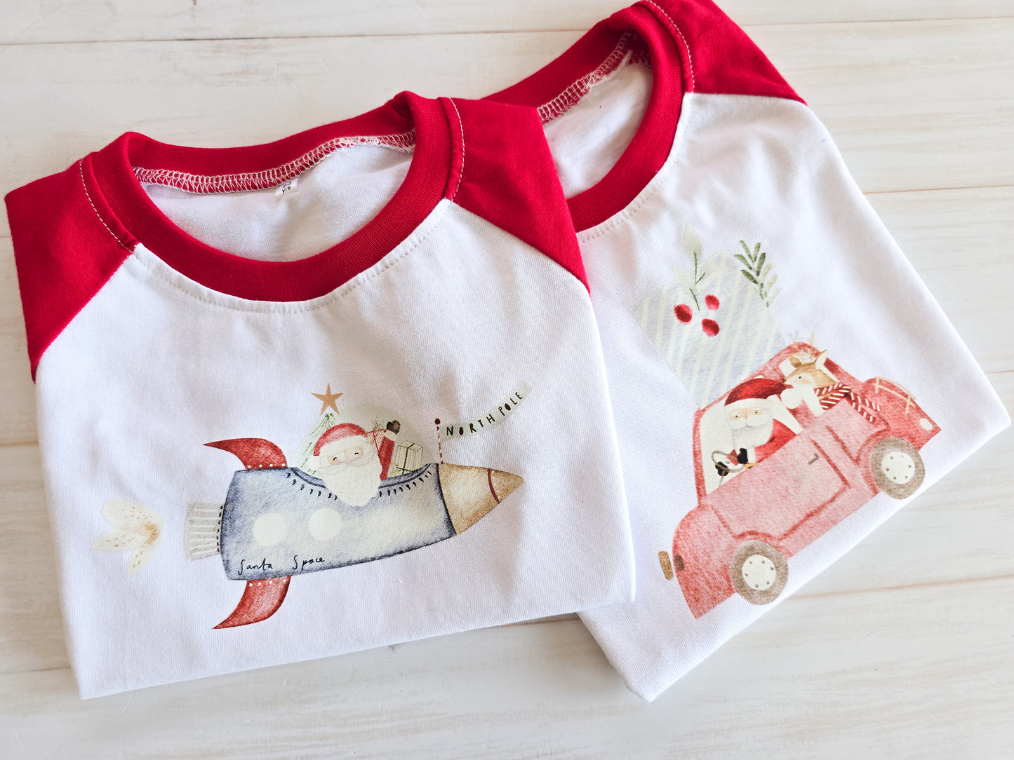 Printed Santa Space Bodysuit/Shirt