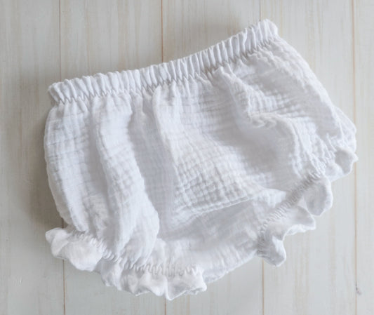 Frilly bummies- White Muslin