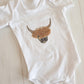 Bodysuit-Highland Cow Fringe Embroidery