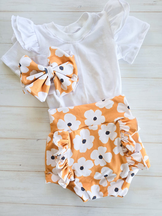 Girls Matching Set- Retro Daisies