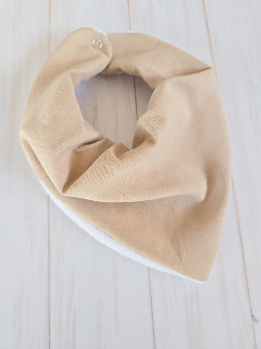 Bandana Bib- Beige Linen