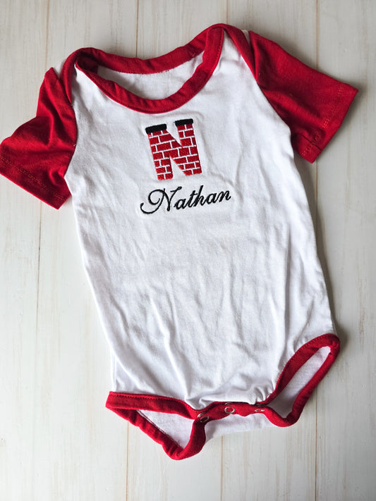 Christmas Monogram Bodysuit/T shirt