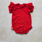 Double Frill Bodysuit/Shirt-Red