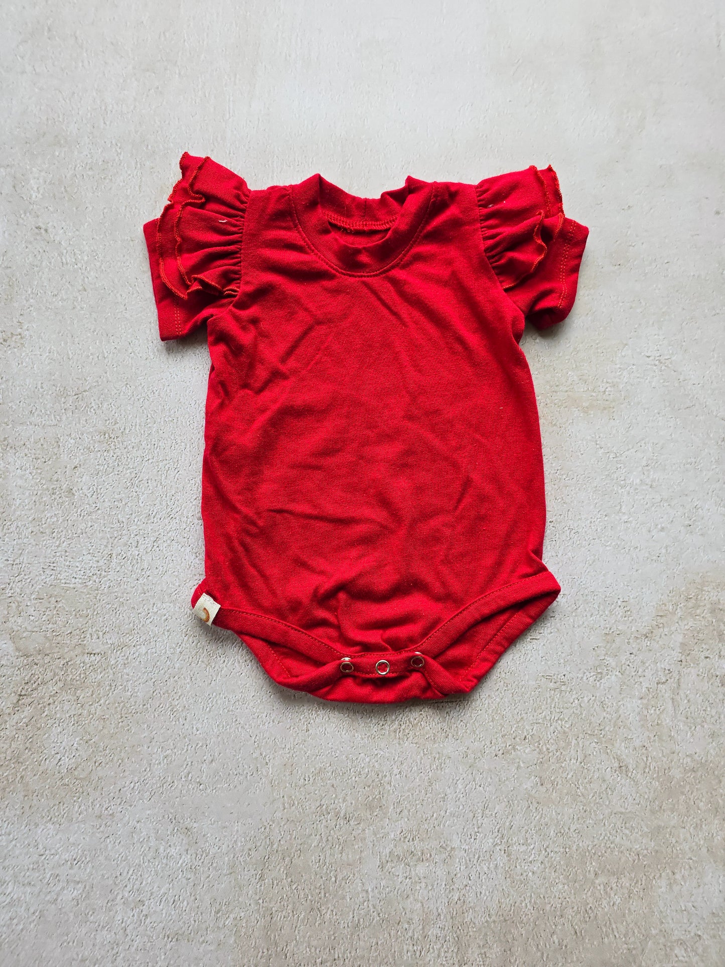 Double Frill Bodysuit/Shirt-Red