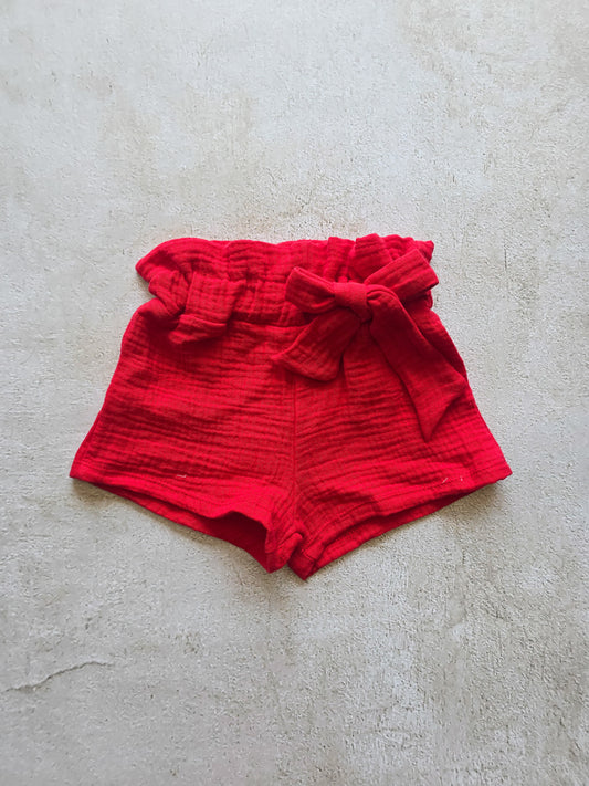 Mathilde Shorts- Red Muslin