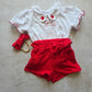 Mathilde Shorts- Red Muslin