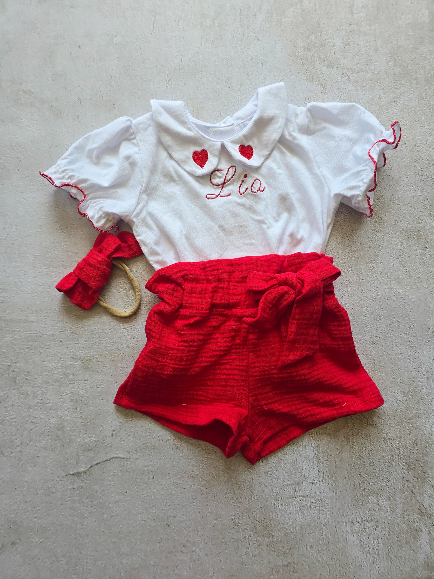 Mathilde Shorts- Red Muslin